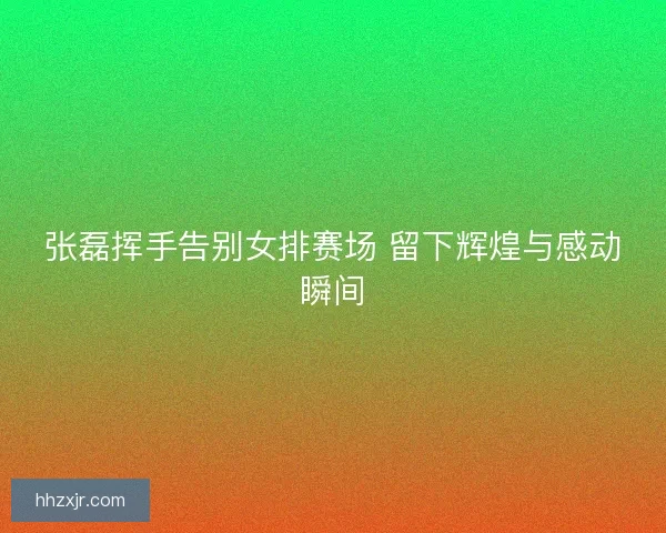 张磊挥手告别女排赛场 留下辉煌与感动瞬间