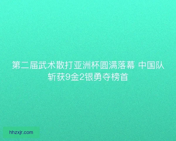 第二届武术散打亚洲杯圆满落幕 中国队斩获9金2银勇夺榜首